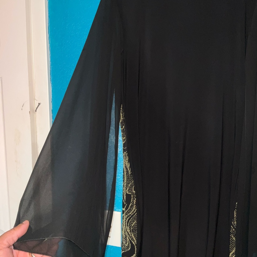 Black/with gold beading, size 3x short sexy dress - Picture 2 of 6